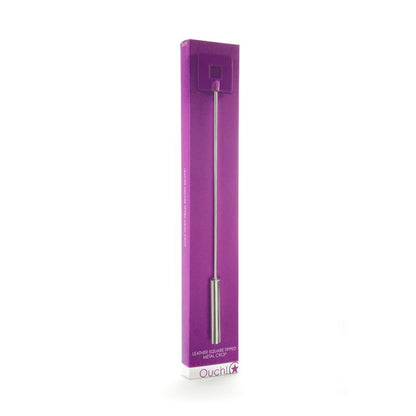 Shots Ouch Whips and Paddles Leather Square Tipped Crop Purple