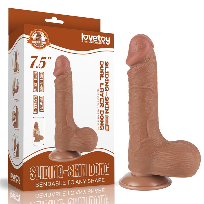 Dildo Sliding Skin 75 Brown