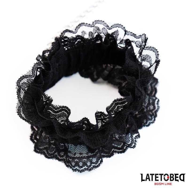 Lace Elastic Wrist Restraints Black