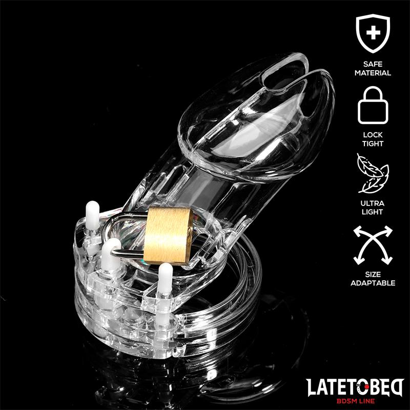 LATETOBED BDSM LINE Chastity Cage Universal Long Clear