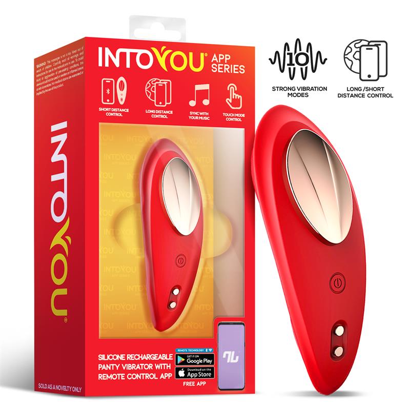 Silicone Panty Vibrator with App Layer Red