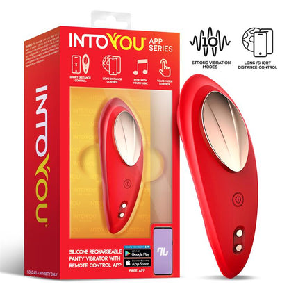 Silicone Panty Vibrator with App Layer Red