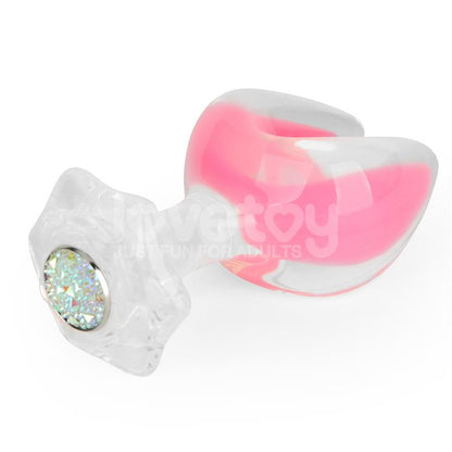 Gemoria Silicone Butt Plug dual crescent shaped tip Glow Dark