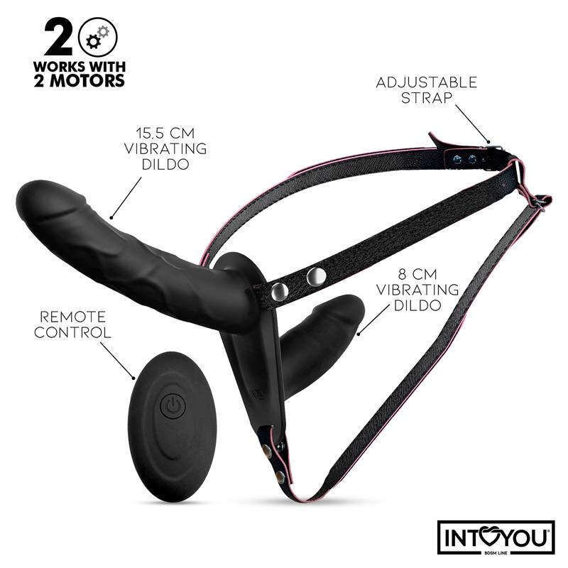 Jordan Strap on with Double Vibrating Dildo and Remote