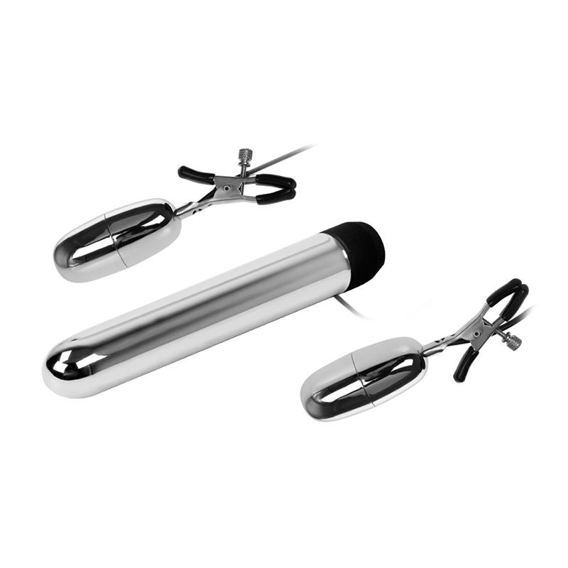 Baile Vibrating Bullet and Nipple Clamps with Vibration Set Turbo