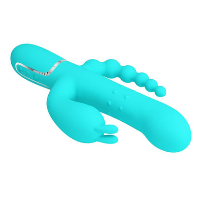 Cammy Tripple Rabbit Vibrator with Beads Turquoise