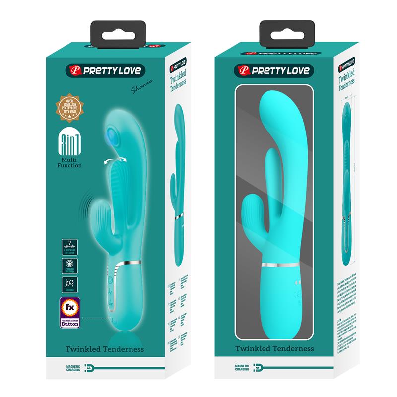 Shania Tripple Rabbit Vibrator Turquoise