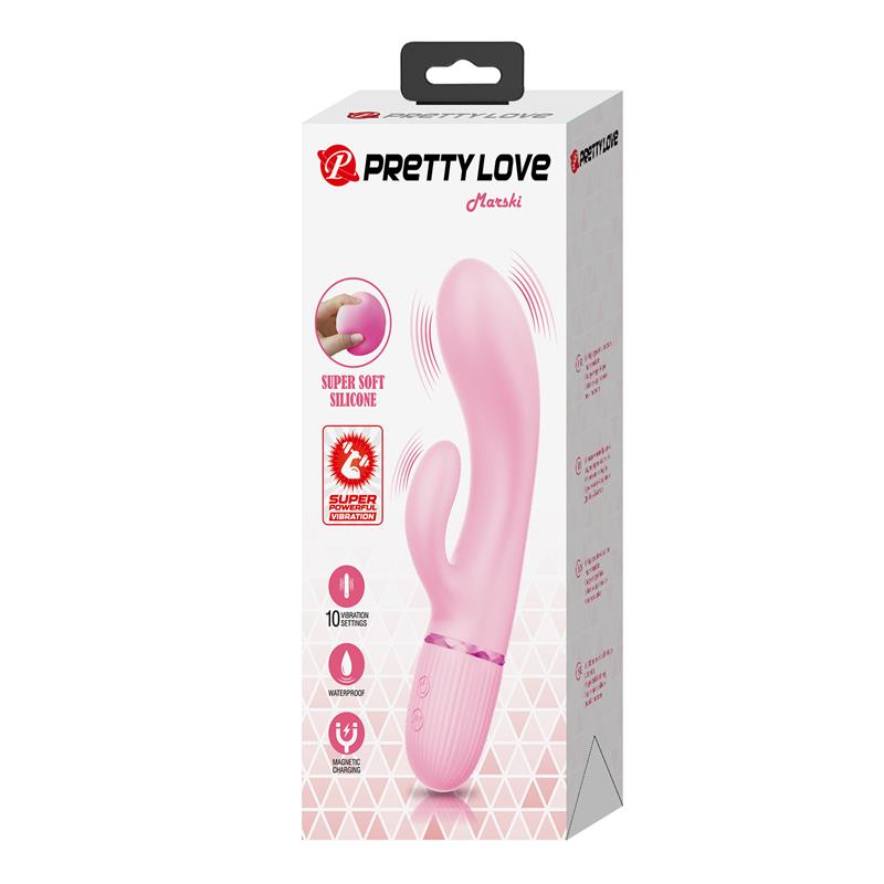 Marski Vibrator with Rabbit G Spot Pink