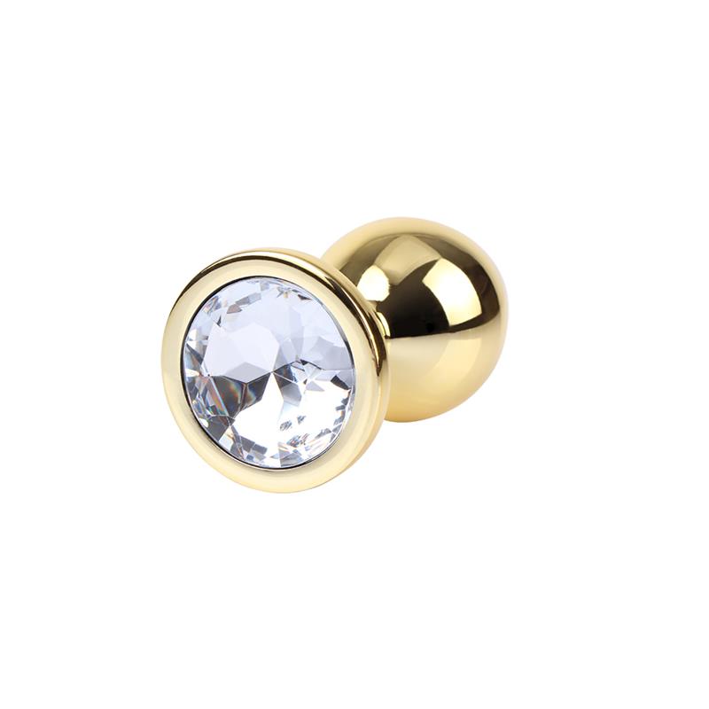 Metal Anal Plug with Jewel Size M