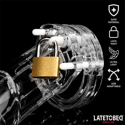 LATETOBED BDSM LINE Chastity Cage Universal Long Clear