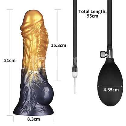 Dual Density Silicone Inflatable Dildo 8