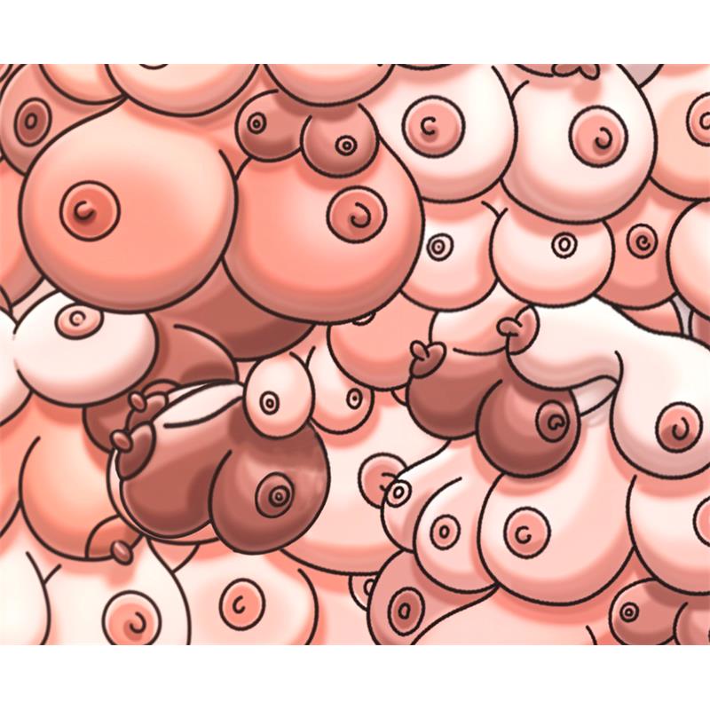 Rectangular PC mat Breast Design 22 x 18 cm