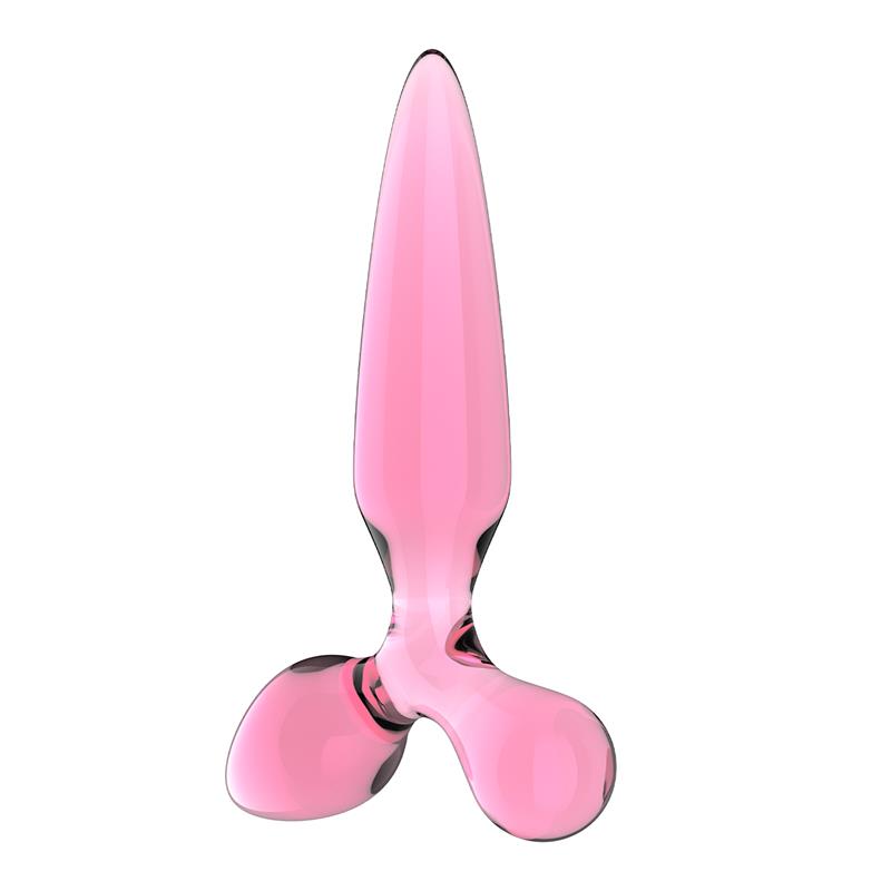 Triple Crystal 2 Glass Dildo