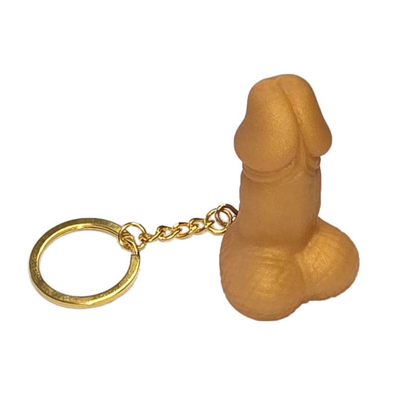 Penis Shaped Whistle Keychain Gold