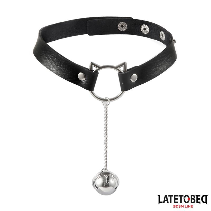 choker with cat ear hoop and bell