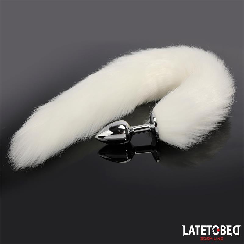 Anal plug with tail White 40 cm