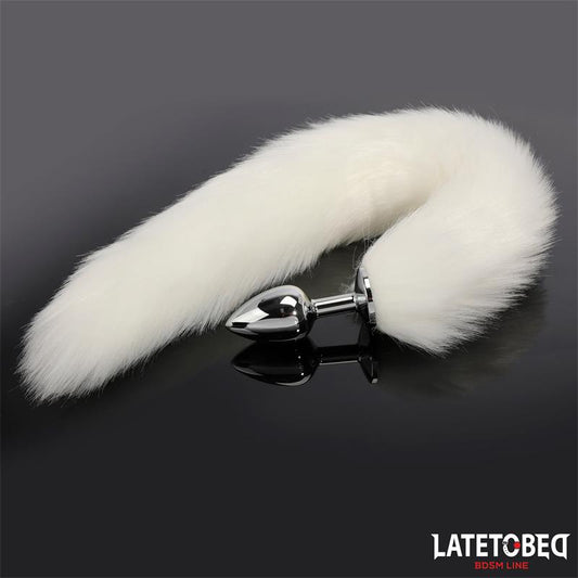 Anal plug with tail White 40 cm