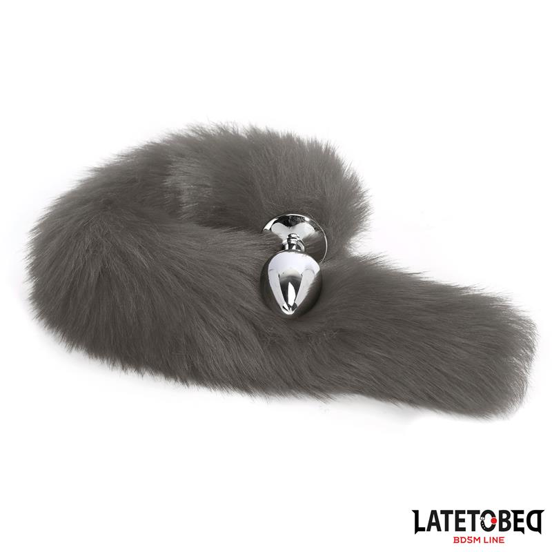 Anal plug with tail Gray 40 cm