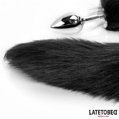 Anal plug with tail Black 40 cm