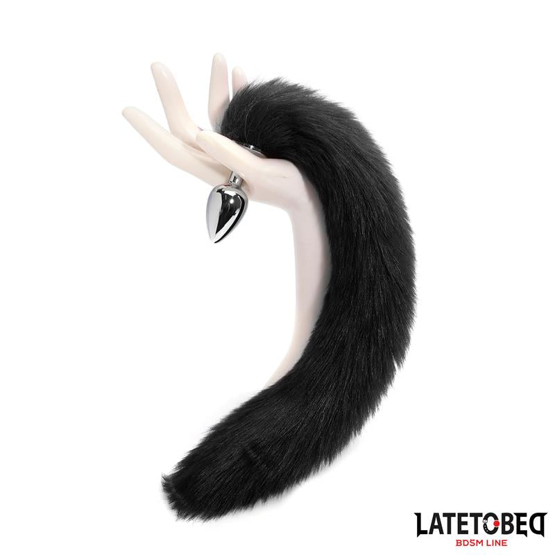 Anal plug with tail Black 40 cm