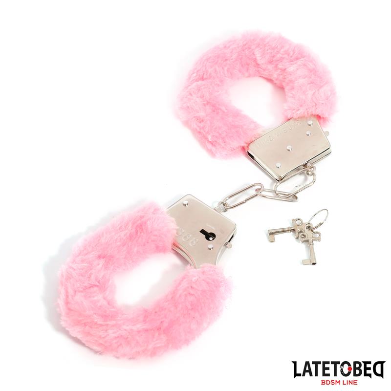 Furry Metal Cuff Pink