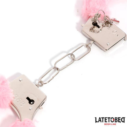 Furry Metal Cuff Pink