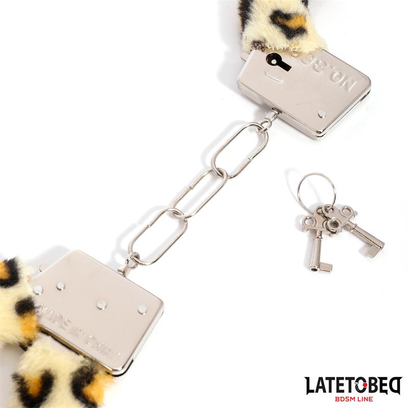Furry Metal Cuff Animal Print Leopard