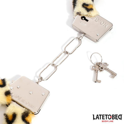 Furry Metal Cuff Animal Print Leopard
