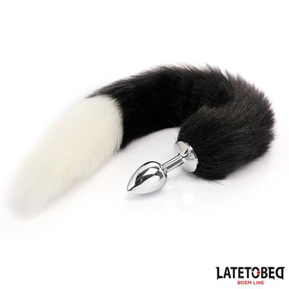 Fox Tail Anal Plug Black and White 40 cm