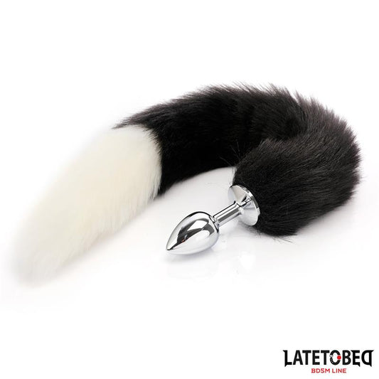 Fox Tail Anal Plug Black and White 40 cm