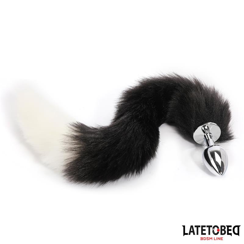 Fox Tail Anal Plug Black and White 40 cm