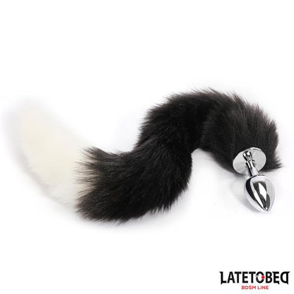 Fox Tail Anal Plug Black and White 40 cm