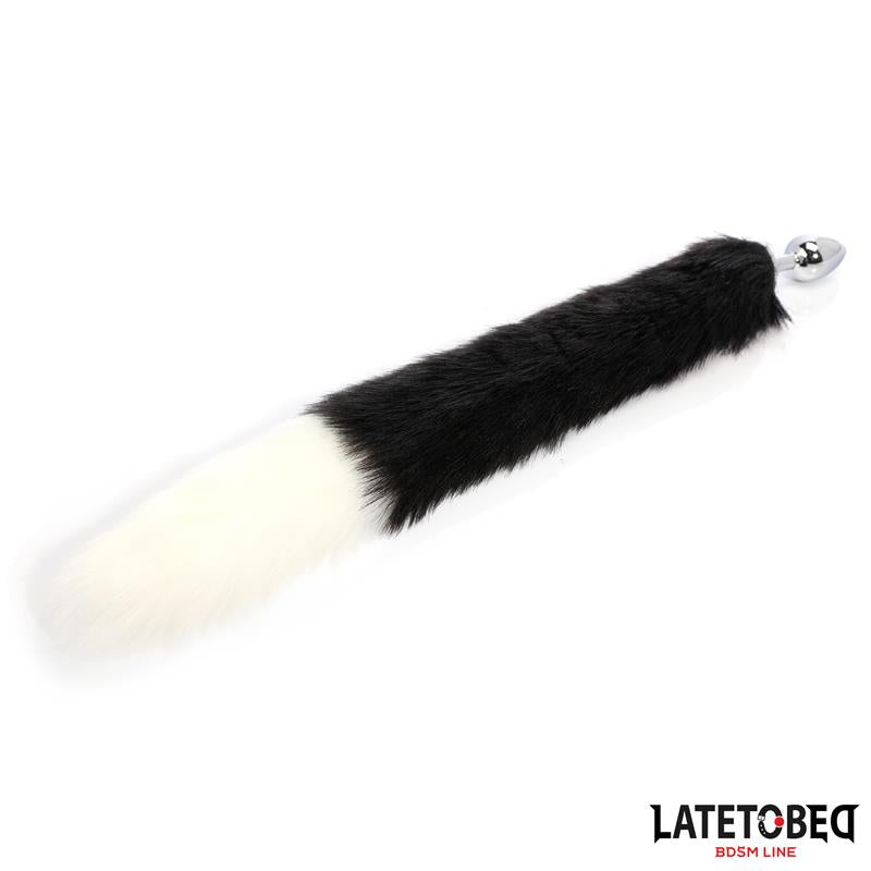 Fox Tail Anal Plug Black and White 40 cm