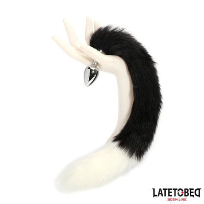 Fox Tail Anal Plug Black and White 40 cm