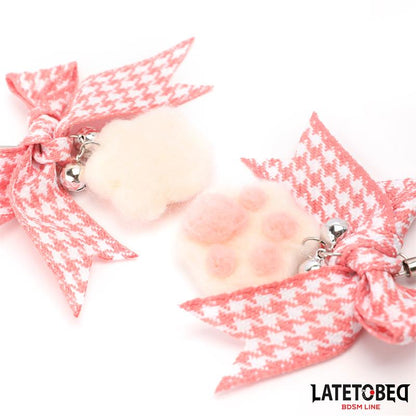 Nipple Clamps with Kitty Paw Pompon