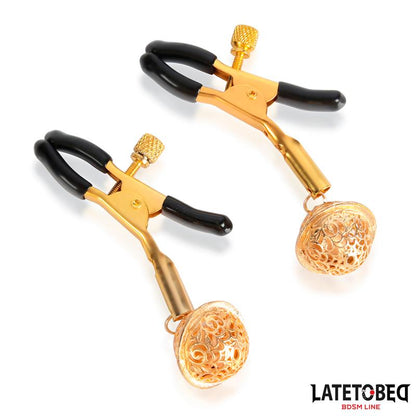 Nipple Clamps with Bell Black and Gold