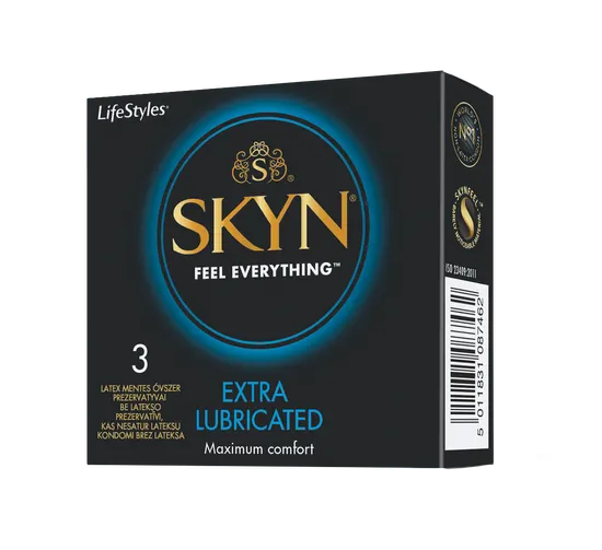 Kondomi SKYN Extra Lubricated, 3 kos