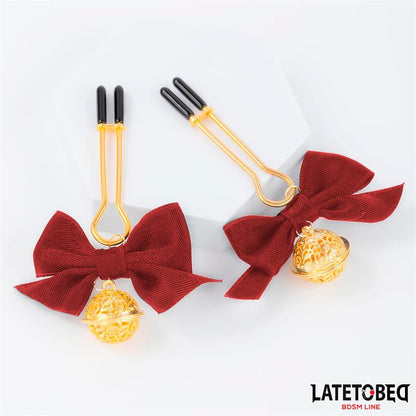 Nipple Clamps with Red Bow