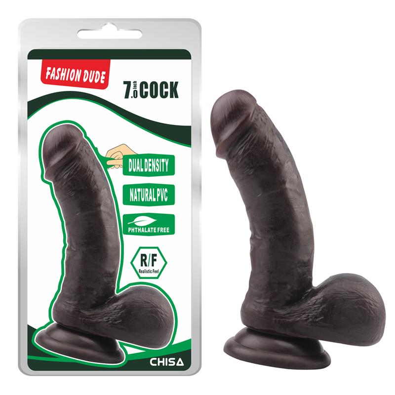 Dildo Dual Density Fashion Dude 175 x 4 cm Brown