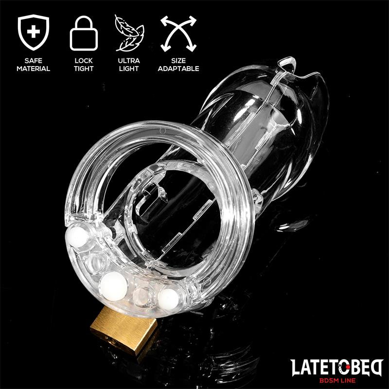 LATETOBED BDSM LINE Chastity Cage Universal Long Clear