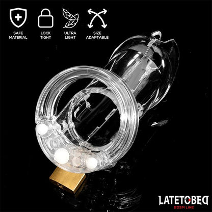 LATETOBED BDSM LINE Chastity Cage Universal Long Clear