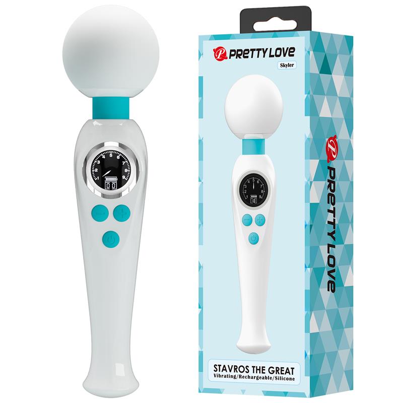 Skyler Massager Wand with Digital Screen White