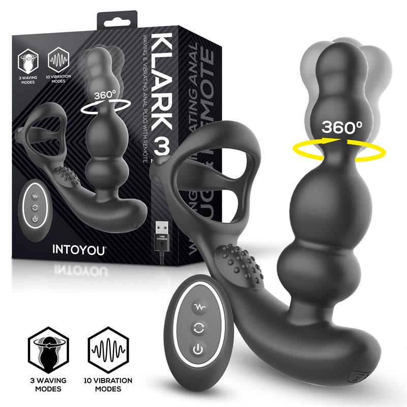 Klark Vibrating and Waving Butt Plug with Remote