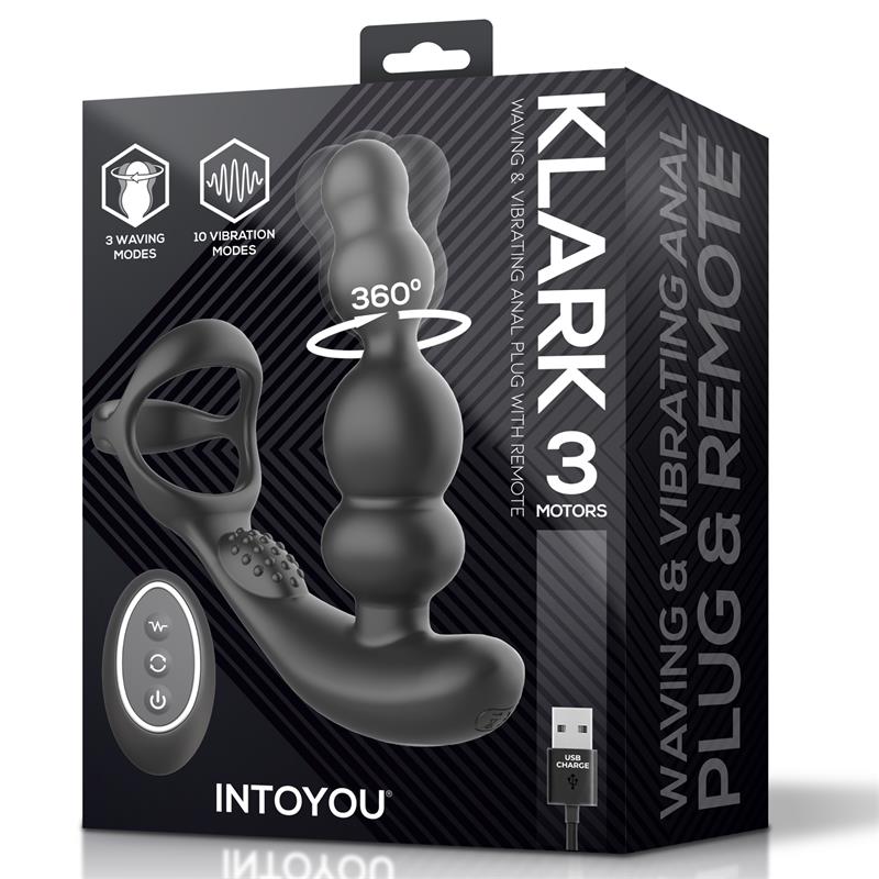 Klark Vibrating and Waving Butt Plug with Remote