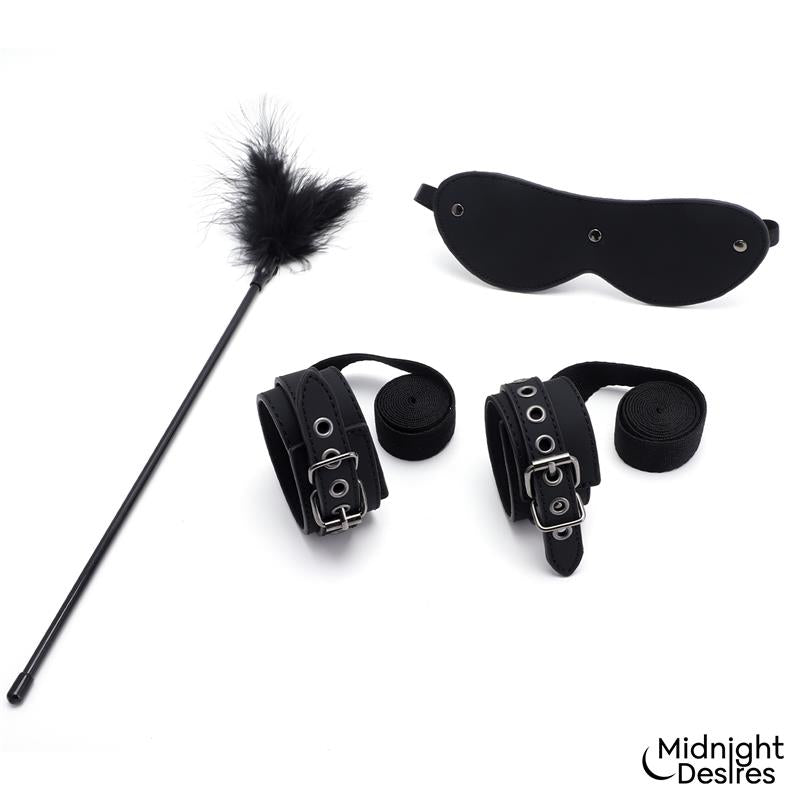 Bondage Set with Blindfold Feather Tickle and Cuffs