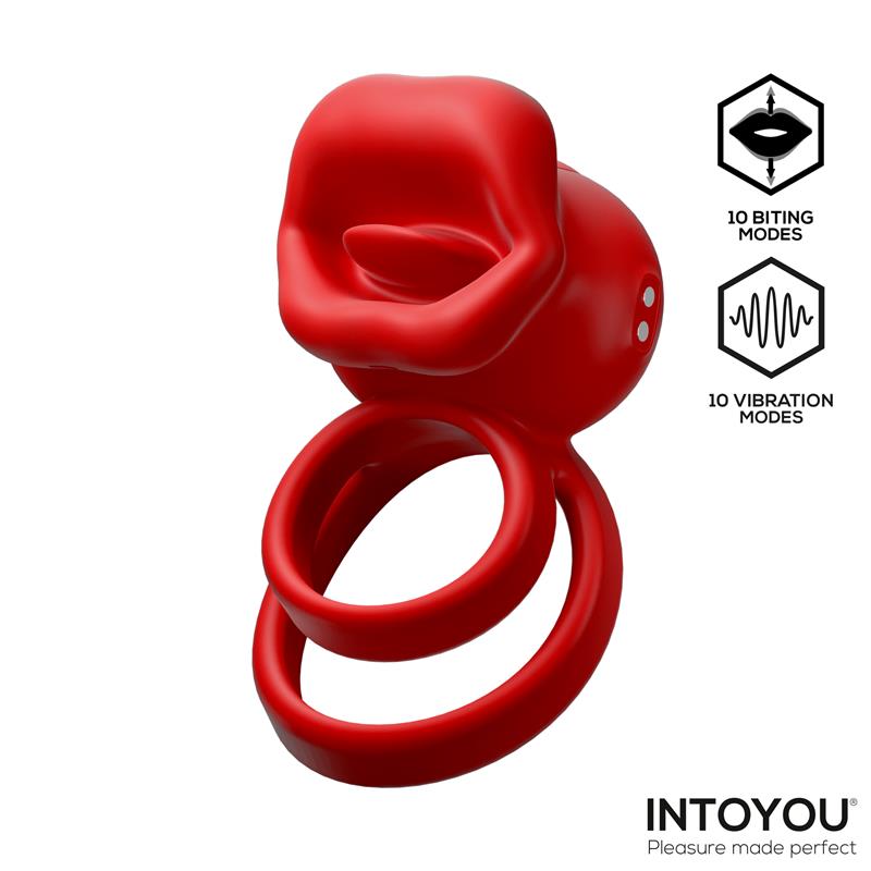 Bittey Cock Ring with Vibration and Biting