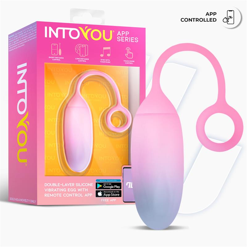 Vibrating Egg Double Layer Silicone with APP Blue Pink