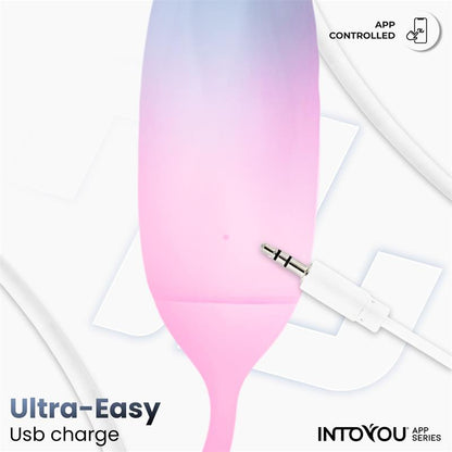 Vibrating Egg Double Layer Silicone with APP Blue Pink