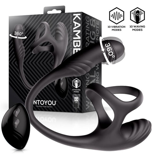 Kamber 360º Waving Vibrating Anal Plug and Cockring