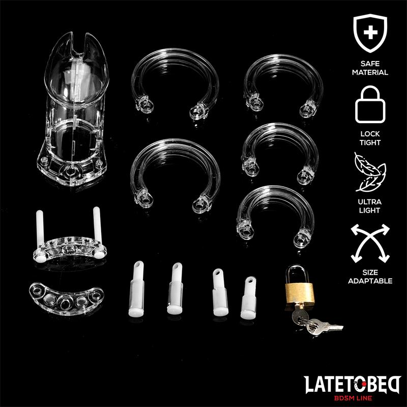 LATETOBED BDSM LINE Chastity Cage Universal Long Clear